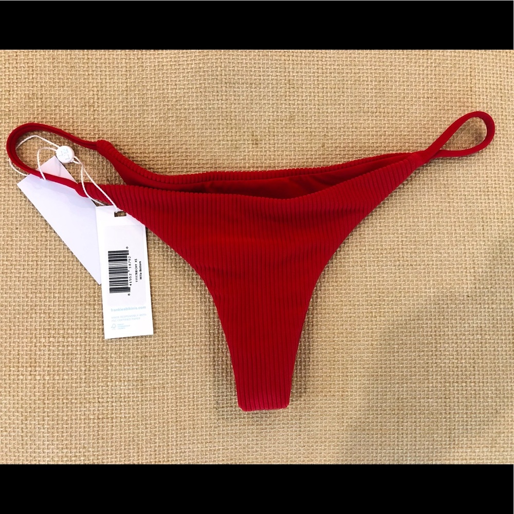Frankie’s Bikinis Willa Bottoms in Cherry NWT (XS)